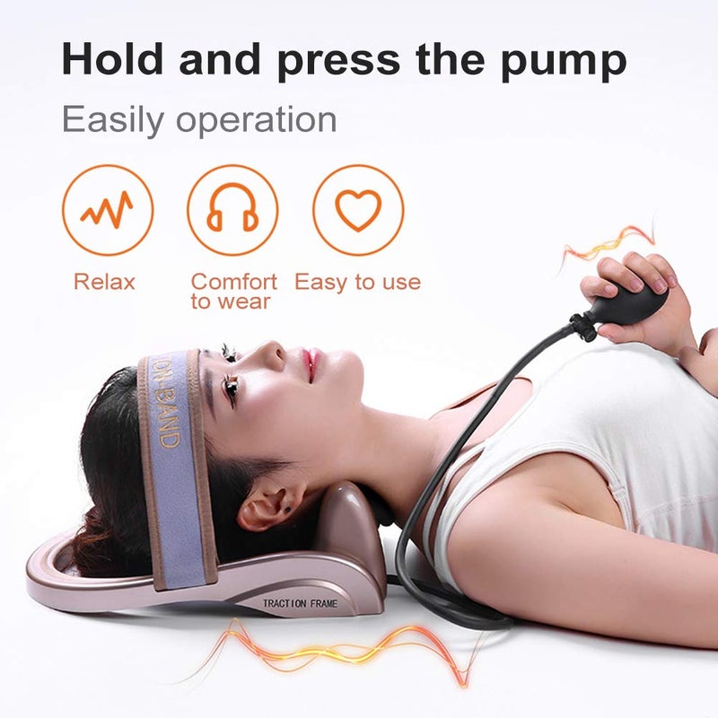 WOOLALA Cervical Neck Traction Device, Chronic Neck Pain Relief Muscle Relax Pillow with Band Neck Curve Correct Home Neck Stretcher - Image 5